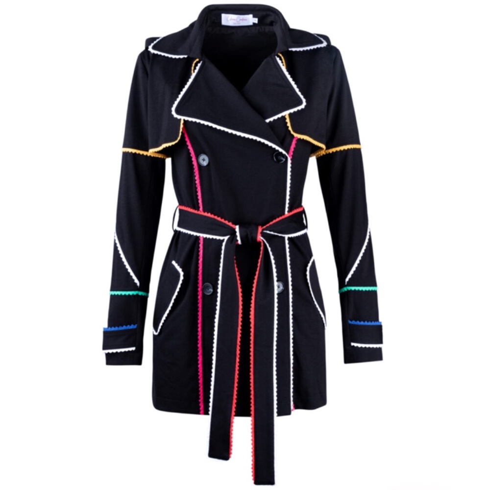 Colored trimmed trench jacket